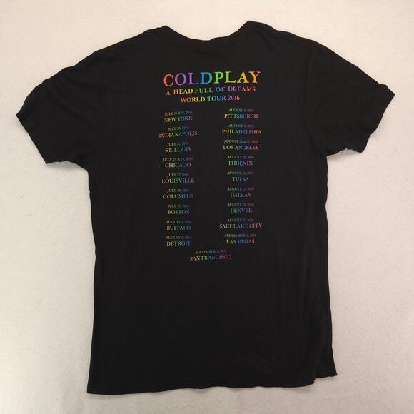 Coldplay A Dead Full of Dreams Band Graphic Shirt Adult Mens Size Large L Black - Picture 5 of 5